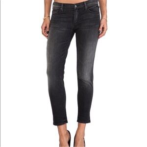 Mother Jeans Skinny Not Skinny in Rebels and Lovers Grey-Black